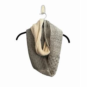 Maurices Infinity Scarf Knit Grey to White Ombre